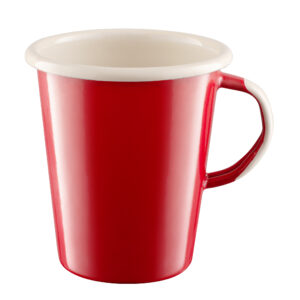 Kubek emaliowany stożkowy latte czerwony