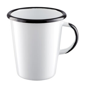 Kubek emaliowany stożkowy latte biały Olkuskie Wyroby Emaliowane.