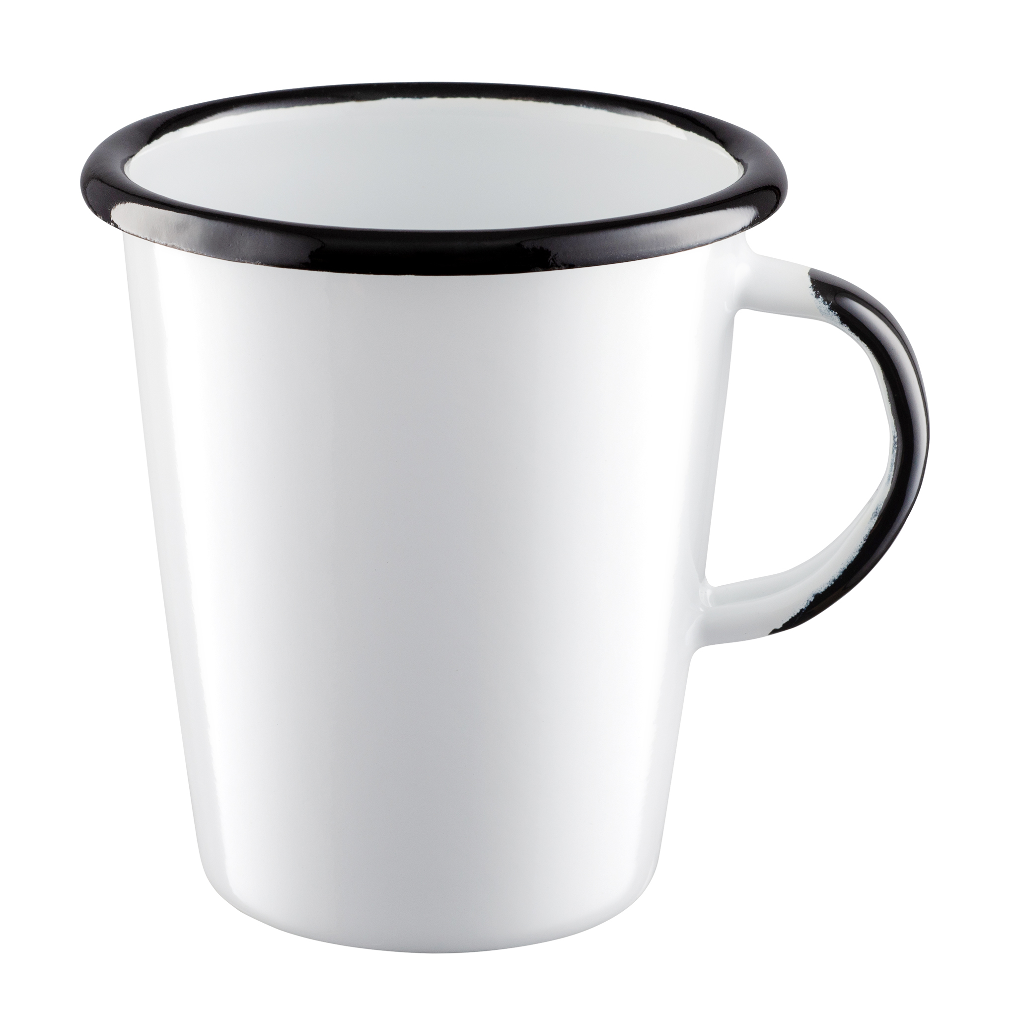 Kubek emaliowany stożkowy latte biały Olkuskie Wyroby Emaliowane.