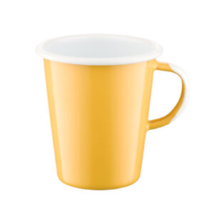 Kubek w kolorze żółtym emaliowany stożkowy