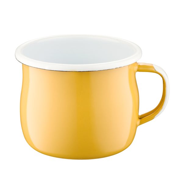 Kubek emaliowany wypukły żółty