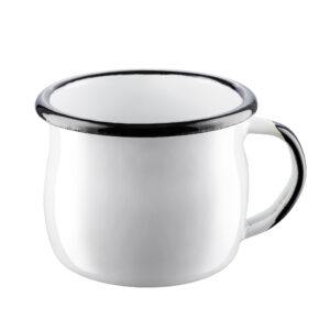 Kubek emaliowany wypukły w kolorze białym