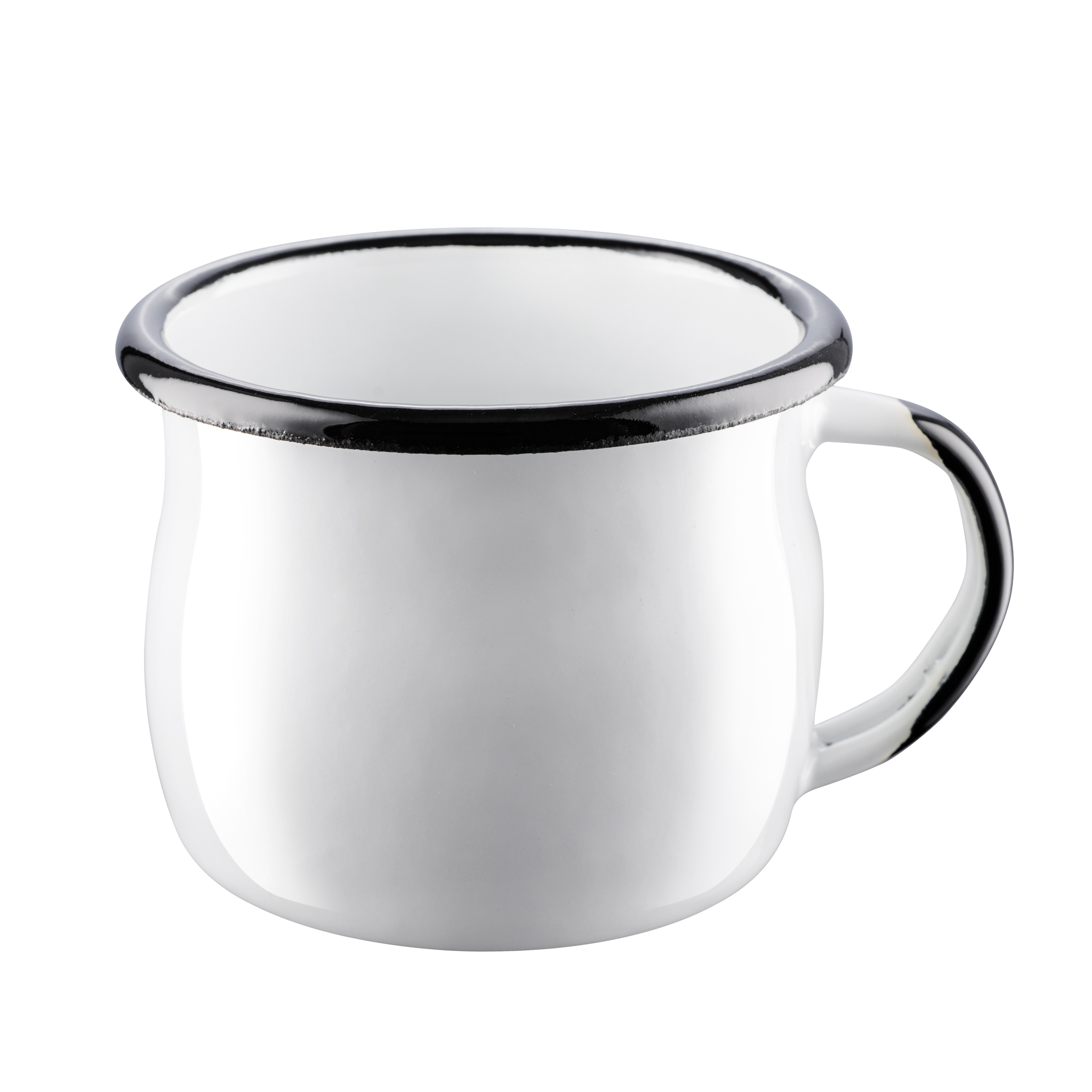 Kubek emaliowany wypukły w kolorze białym