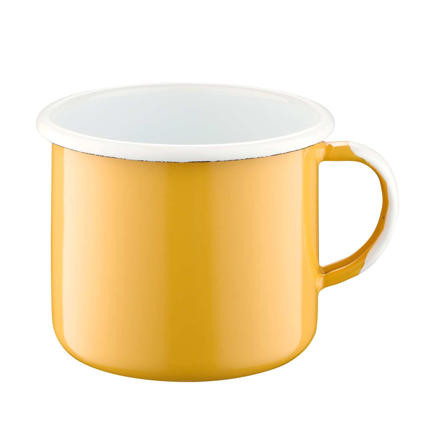 Kubek emaliowany żółty Olkuskie Wyroby Emaliowane.