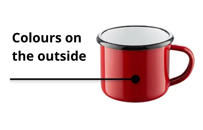 Colors on the outside enamel mugs