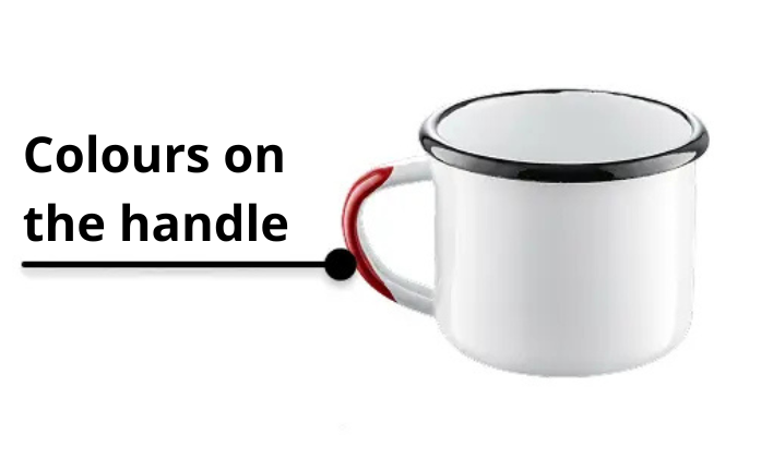 Colors on the handle enamel mugs