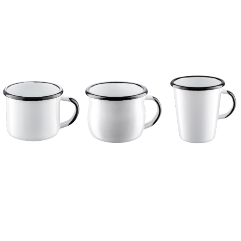 Kubki klasyczne, wypukłe i stożkowe Olkuskie Wyroby Emaliowane