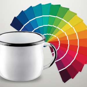 Kubek emaliowany wypukły paleta kolorów z manufaktury Olkuskie