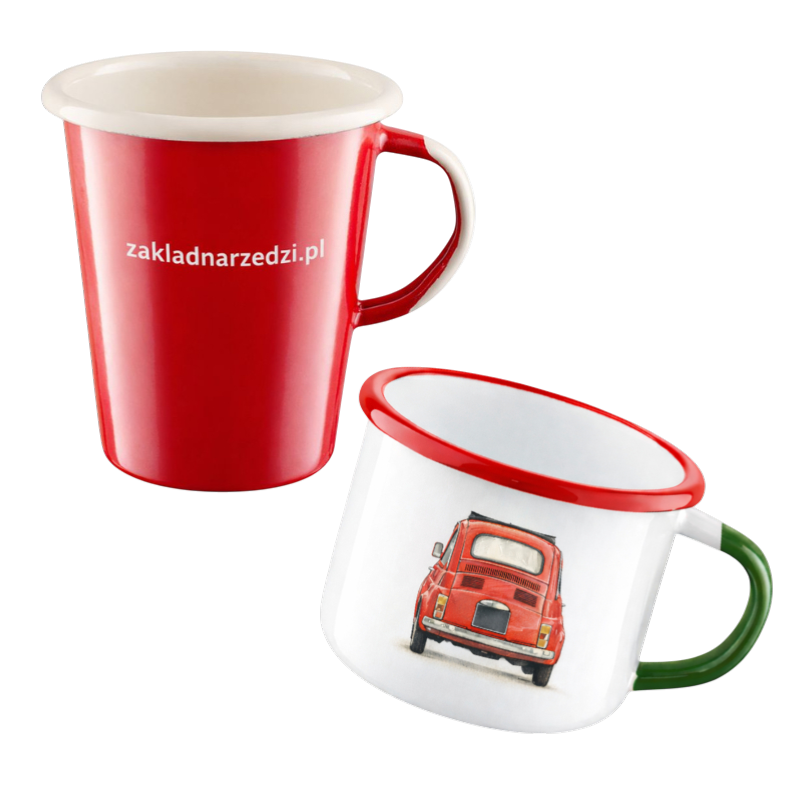 Kubki emaliowane personalizowane kolorami