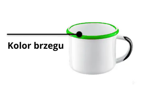 Kolor brzegu kubek emaliowany